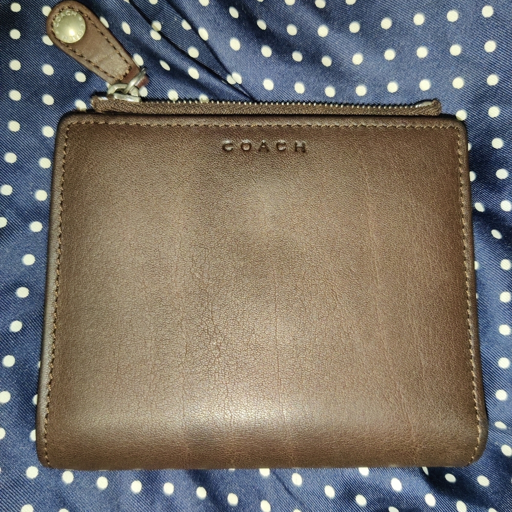 Coach Bifold Wallet with Zippered Coin Pocket